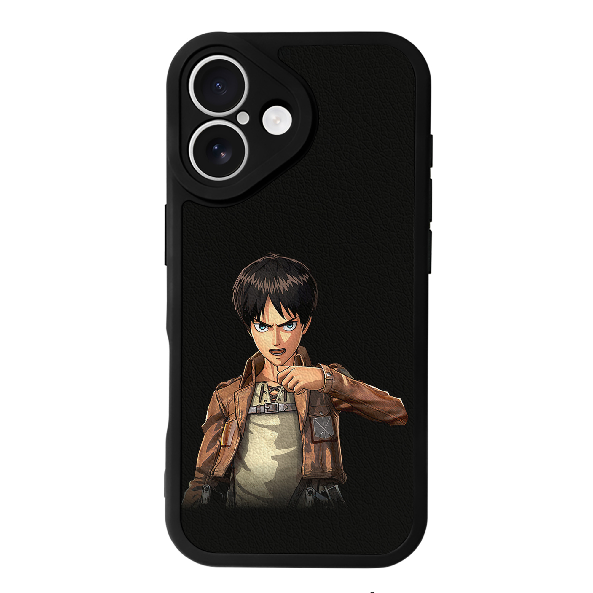 （画像用） 進撃の巨人 エレン･イェーガー Attack on Titan Eren Jäger 【iPhone 16シリーズ対応】シリコンスマホケース（レザー調） 材質：シリコン